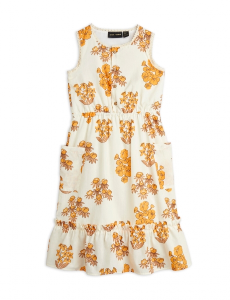 MINI RODINI Kleid Flowers - beige